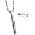 thumbnail image 5 of Milue Silver Spiral Long Rectangular Necklace Simple Stainless Steel Chain Necklace, 5 of 10