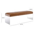 thumbnail image 3 of TOV Furniture Envy Brown Leather/Acrylic Bench, 3 of 7