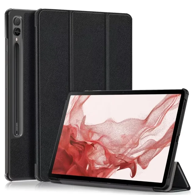 For Samsung Galaxy Tab S9 S8 S7 Plus S9 FE Plus 12.4" Tablet Folding Magnetic Cover Funda for Galaxy Tab S9 FE 11" S7 S8 S9 Case Black Tab S9 FE 11inch