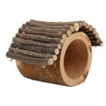 thumbnail image 3 of Túnel de madera para hámster con techo para mascotas pequeñas, hecho de madera de manzano natural., 3 of 14