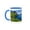 Blue/White, variant on 3drose, Coast Near Gasadalur. Island Vagar, Faroe Islands. Denmark, 11oz Two-tone Black Mug