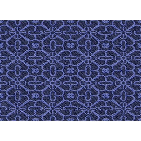 Ahgly Company Indoor Rectangle Patterned Royal Blue Area Rugs, 2' x 5'
