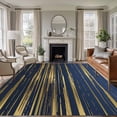 thumbnail image 3 of 8x10 Area Rugs, Blue Yellow Striped Non-Skid Rubber Backing Large Rectangle Rugs - Living Room Bedroom Home Office, Modern Abstract Art Stripes Indoor Floor Mat Carpets Washable Rug, 3 of 9