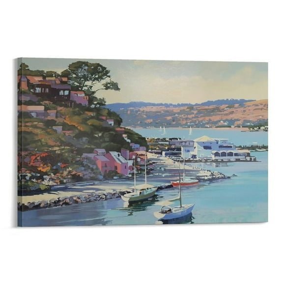 Artist Howard Behrens Sausalito Retro Painting Wall Art Posters For Room Aesthetic Poster For Bedroom Bathroom Living Room Office Kitchen Decor