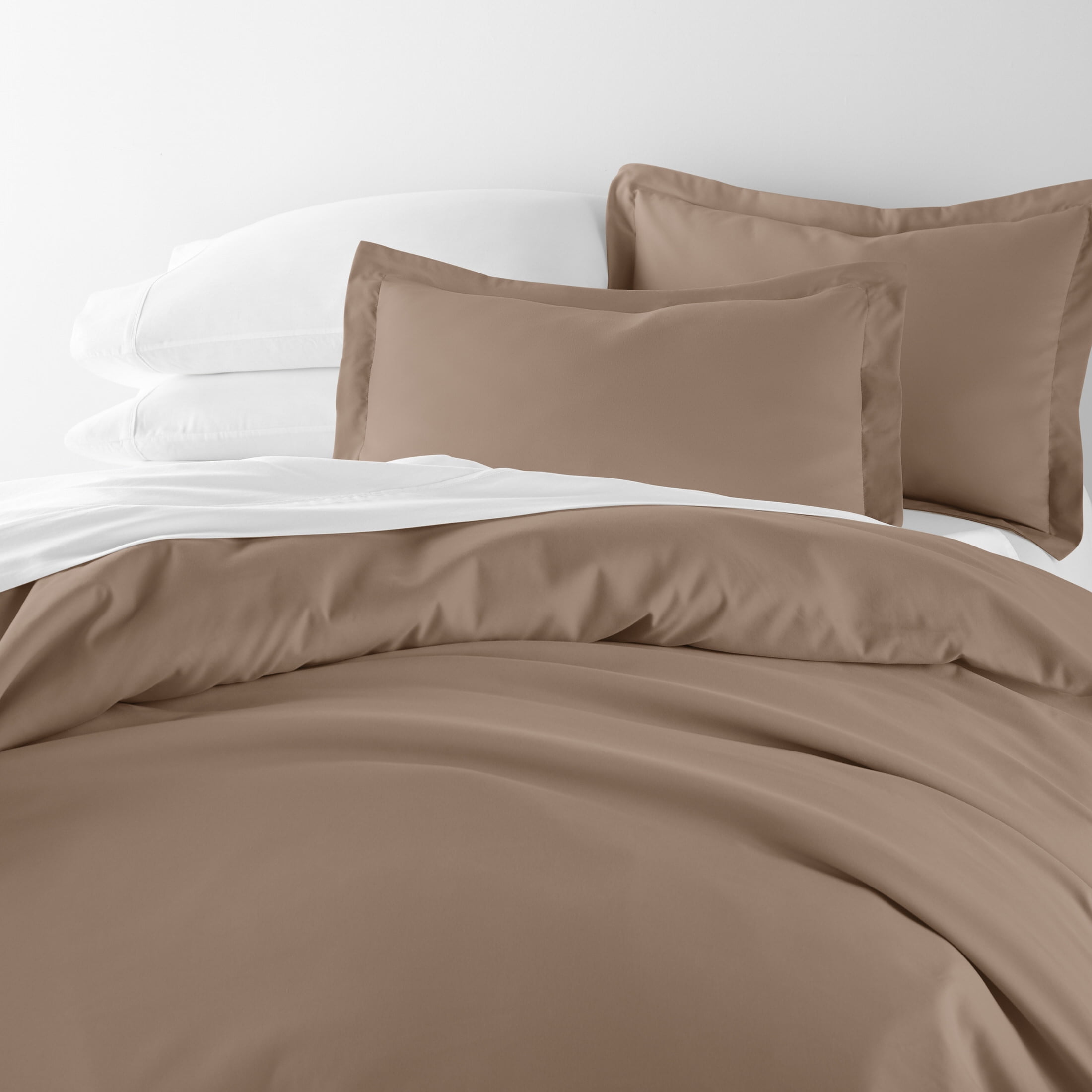 Noble Linens 3-Piece Taupe Duvet Cover Set, King/Cal King
