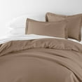 thumbnail image 3 of Noble Linens 3-Piece Taupe Duvet Cover Set, King/Cal King, 3 of 9