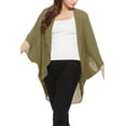 thumbnail image 4 of Women's Loose Fit 3/4 Sleeves Kimono Style Cover Up Solid Cardigan S-3XL, 4 of 4