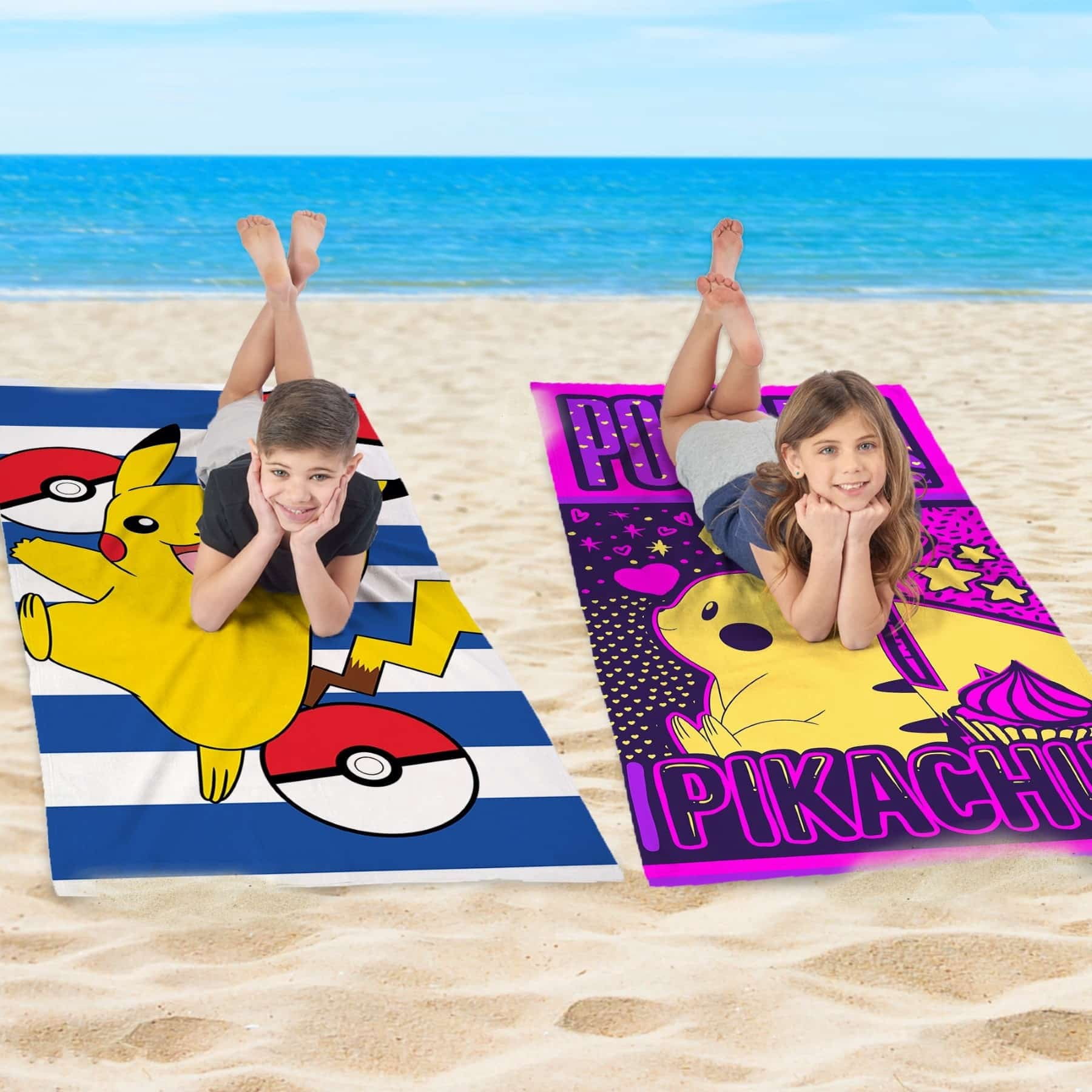 Pokemon Sweet Sumr Pika Beach Pika 2 pack Beach Towels, 30 x 60 inches
