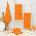 thumbnail image 6 of decorUhome 100% Cotton Terry Kitchen Towels(Orange, 13 x 28 inches), Checkered Designed, Soft and Super Absorbent Dish Towels, 4 Pack, 6 of 8