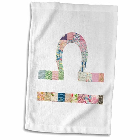 3dRose Libra symbol colorful girly design pastel scales horoscope zodiac sign - Towel, 15 by 22-inch