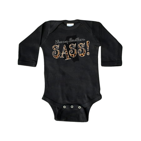 

Inktastic Mississippi Kiss my Southern Sass! in Leopard Print Gift Baby Girl Long Sleeve Bodysuit