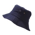 thumbnail image 1 of Sombrero de cubo para mujeres y hombres, gorra reversible de algodón para verano, playa, estilo de color sólido(Azul marino)(), 1 of 5