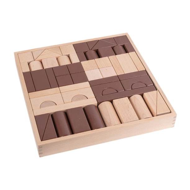 Juego de bloques de construcción de madera para niños, juguetes de construcción de motricidad fina para todas las edades