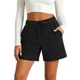 thumbnail image 2 of Womens Shorts Casual Summer Elastic High Waist Wide Leg Loose Fit Stretchy Beach Shorts with Pockets, 2 of 6