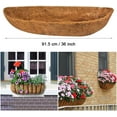 thumbnail image 4 of 2 Pack Trough Coco Replacement Liner,Half Moon Hanging Basket Coconuts Trough Planter, Coconut Coir Planter for Window Box Garden Flower Vegetables Pot Fence Flower Baskets (36inch), 4 of 8