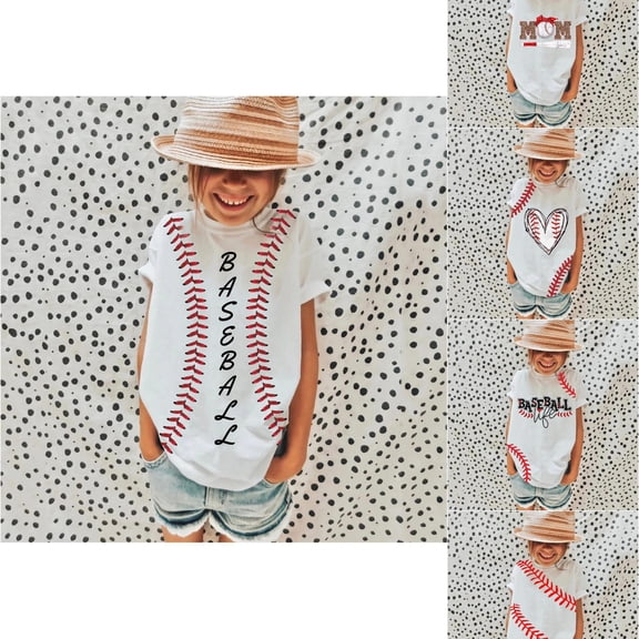 RTKFRFLM Youth Kids Baseball T-Shirt Sports Element Graphic Print Crewneck Short Sleeve Athletic Game Tee Top Unisex