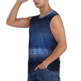 thumbnail image 3 of Goofa Retro Blue Glitter Printed Men's Sleeveless T-Shirt - Athletic Gym Workout Tank Top for Men - Moisture-Wicking, UPF 30+ Quick-Dry Muscle Tee-X-Large, 3 of 8