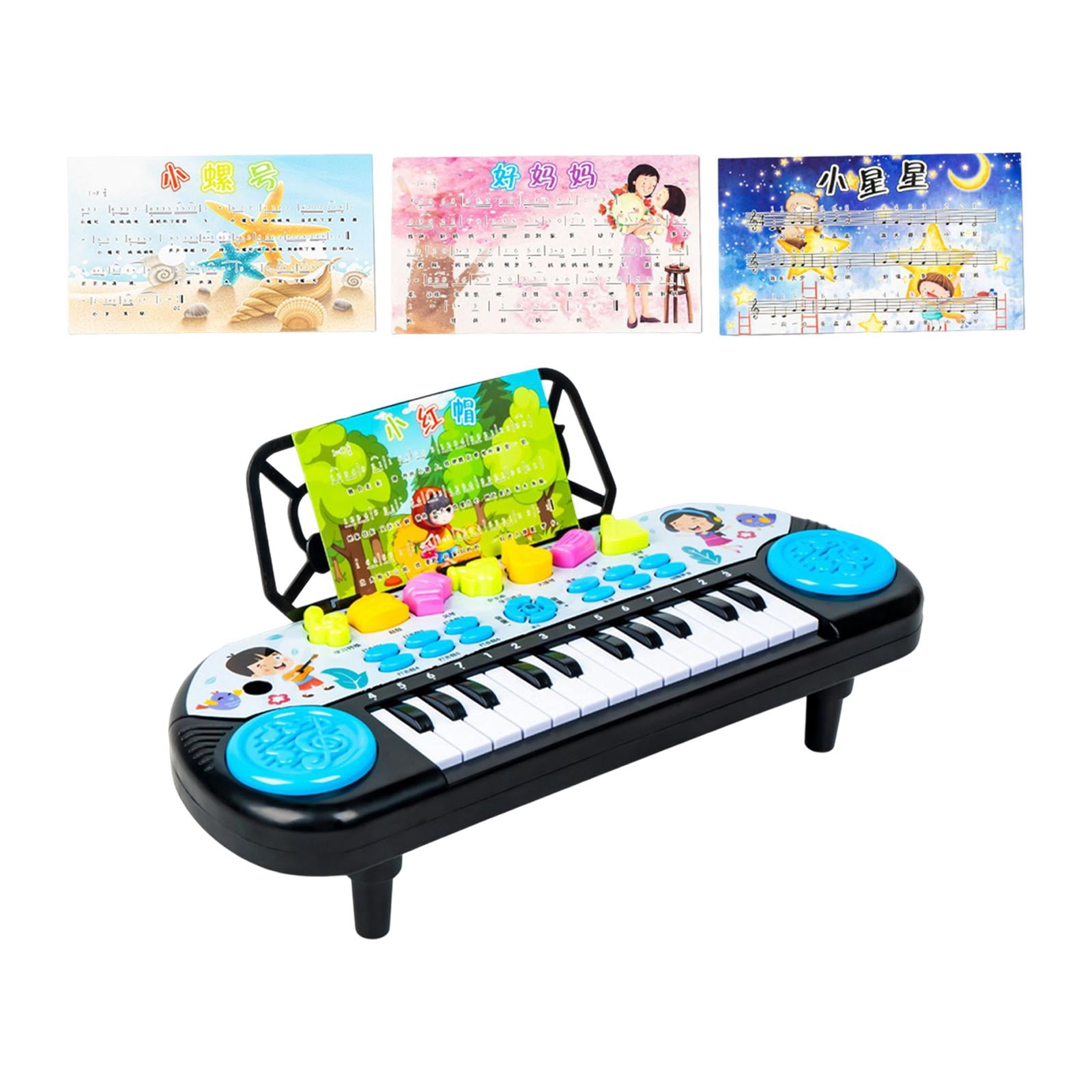 LeeQinersw 24 Keys Electronic Pianos Kids Piano Keyboard Portable Piano Electronic Keyboard Blue