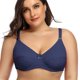thumbnail image 1 of Plus Size Bras for Women Underwire Bra no Pad Thin Unlined Lingerie Plain Underwear Cup C D E F, 1 of 14