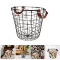 thumbnail image 1 of SHOWERORO Outdoor Firewood Racks Round Wire Basket Firewood Storage Iron 1Pcs, 1 of 8