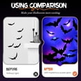 thumbnail image 4 of Halloween 3D Lighted Bats, 2025 New 3D LED Bat Stickers Halloween Bats Wall Decor Assorted Size for Party, Bedroom Window Decorations, Indoor and Outdoor (24 Pcs), 4 of 10