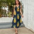 thumbnail image 5 of Ananas - Robe Sans Manches Marine Vêtements Femme Robe style Coréen Vêtements de Bal, 5 of 5