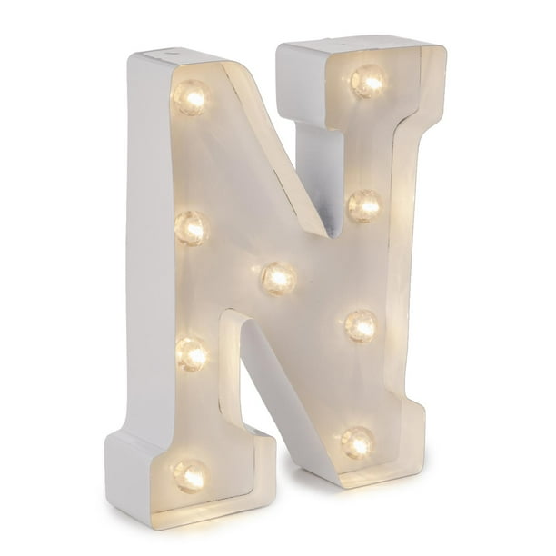 Darice White Light Up Marquee Letter N, 9.875 inches - Walmart.com - Walmart.com