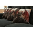 thumbnail image 5 of Ambesonne Fantasy Throw Pillow Cover 4 Pack, Dragon Mountain Myth, 24", Multicolor, 5 of 5