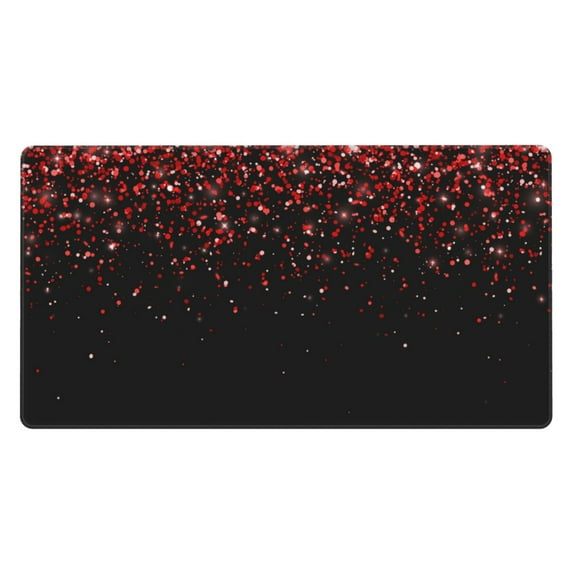 Kdxio Red Glitter1 Print Large Gaming Mouse Pad,Non-Slip Base,Water Resist Keyboard Pad for Gamer,Office & Home,29.5 x 15.8 in