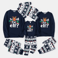 thumbnail image 4 of PatPat Ensembles de Pyjamas de Noël Assortis pour la Famille Bleu Foncé à Manches Longues avec Motif, 4 of 7