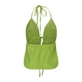 thumbnail image 6 of Summer Tops for Women Business Dress Women Cardigan Top Set Bras for Tops Little Compression Workout Top Loose Workout Set 1 Girl Business Casual Shirt Crop Button Women's Summer Green L, 6 of 6