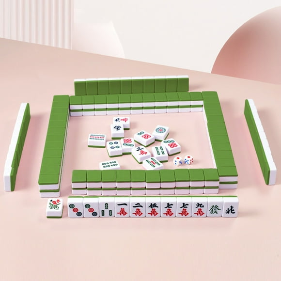 26mm Mini Chinese Mahjong Game Set Portable Traditional Blocks Mahjong 144PCS Party Board Game Two Players Funny