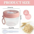 thumbnail image 2 of 2Pcs Overnight Oats Containers with Lids Spoon 20 oz, Portable Plastic Yogurt Jars, Breakfast Cups for Adults, Meal Prep Oatmeal Jars for Milk Cereal Fruit Snack, 2 of 7
