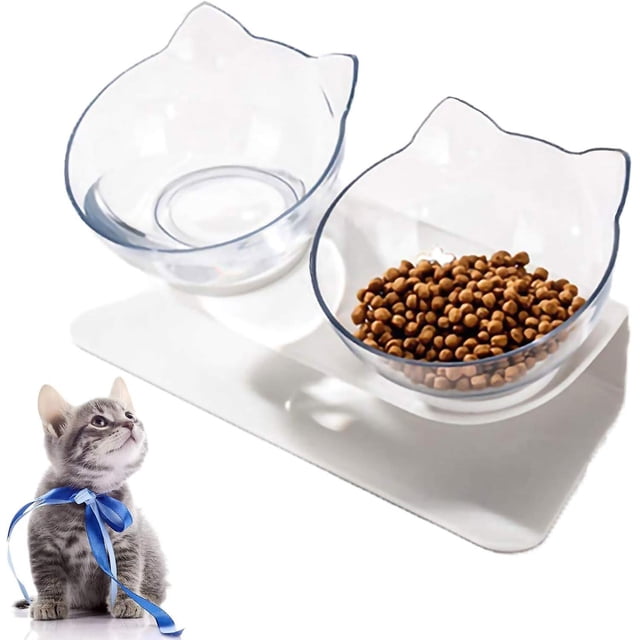 Comedero doble para mascotas LIUYMXG Soporte elevado para gatos y perros pequeños