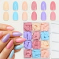 thumbnail image 2 of 288PCS Almond Press on Nails Set, 6 Colors Glossy & Matte False Nails, Full Cover Reusable Wearable Nail Art Tips for Women Girls, Soft Gel Fake Nails for DIY Manicure, 2 of 11