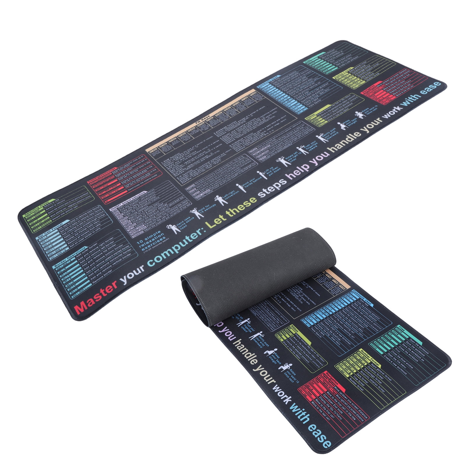 Desk Pad with Word Function Key Providing Spacious and Waterproof Surfaces for Office and Gaming