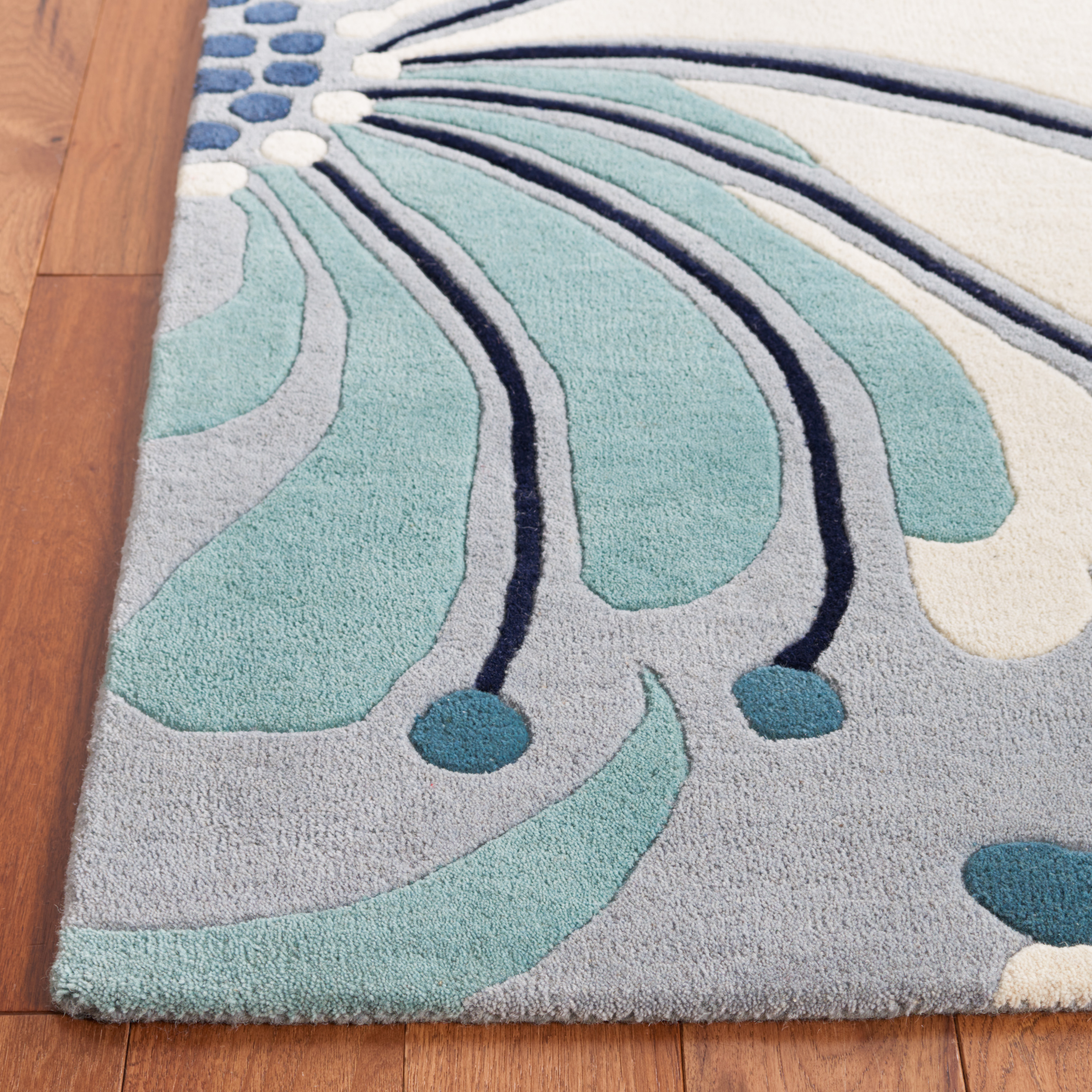 SAFAVIEH Soho Gibson Floral Area Rug, Blue/Ivory, 6' x 6' Square