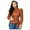 Brown, variant on Women's 2022 Fall Bonded Leather Long Sleeve Solid Pullover Frenulum Street Tops Black, XXL
