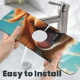 thumbnail image 6 of Xecao Blue Sky Cute Dog for Kitchen Sink Splash Guard Faucet Mat , Faucet Guard & Draining mat, (15" X 5.5" ), 6 of 7