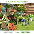 thumbnail image 5 of 5-Pack Metal Plant Stand for Indoor Outdoor, Heavy Duty Flower Pot Stands for Multiple Plant, Anti-Rust Iron Plant Pot Shelf for Patio Balcony Garden Home Decor, 5 of 7