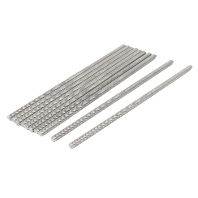 Unique Bargains M5 x 150mm 304 Stainless Steel Fully Threaded Rod Bar Studs Hardware 10 Pcs