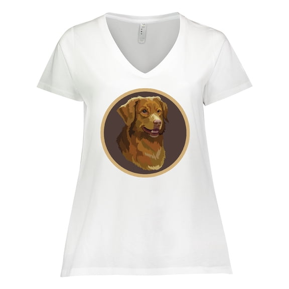 Inktastic Nova Scotia Duck Tolling Retriever Dog Women's Plus Size V-Neck T-Shirt