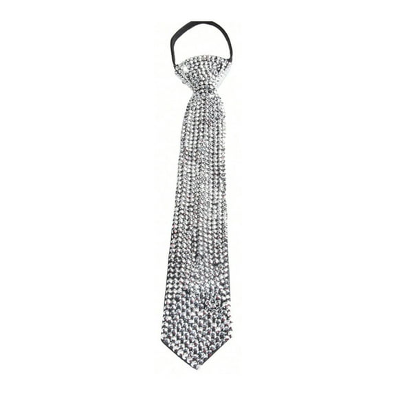 YIGSECU Sparkling Rhinestones Tie Knot Freely Adjustable JK Tie Jewelry for Night Event