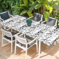 thumbnail image 2 of Black Grey Botanical Table Cloths for 8 Foot Rectangle Tables, Spring Floral Summer Farmhouse Patio Waterproof Elastic Fitted Tablecloths, Washable Rectangular Table Cover for Camping, 2 of 8