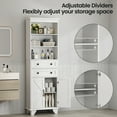 thumbnail image 4 of IDEALSOUL Tall Storage Cabinet, 72" Farmhouse Bathroom Storage with 2 Drawers, Adjustable Shelves & Barn Door, Cabinet for Bathroom, Living Room, Kitchen, White, 4 of 9