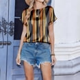 thumbnail image 4 of Short Sleeve Crew Neck T Shirt for Women Casual Loose Fit Butterfly Print Soft Lightweight Top Blouse for Daily Wear Light Brown XL, 4 of 6
