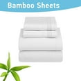 thumbnail image 2 of Comfylife Queen Size Bed Sheet Set Bamboo Derived Rayon Deep Pockets, Moisture Wicking, No Fading, Softer Than Cotton- 4 Pieces, White, 2 of 5