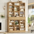 thumbnail image 4 of Homfa 75'' Tall Bookcase with Adjustable Shelves, 3 Drawers Display Bookshelf For Living Room, Home Office, Natural Color, 4 of 8