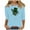 362#Light Blue, variant on Njagoc3 Womens Printed Casual Round Neck Pullover Three-Quarters Sleeve T-Shirt