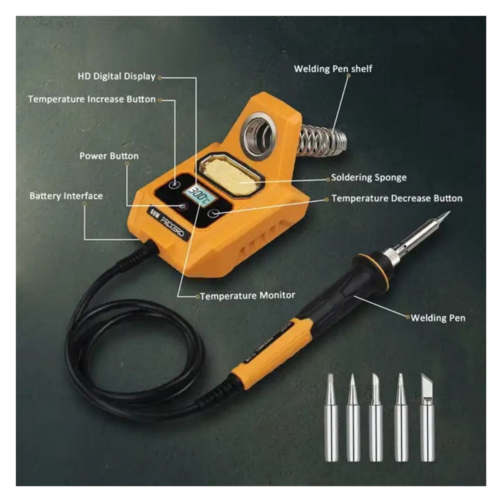 20V Max Cordless Soldering Iron, Digital LCD Wireless Iron Station